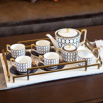 Sophisticated 11-Piece Ceramic Drinkware Collection for Tea and Coffee – Ideal for Celebrations and Special Occasions - Très Elite