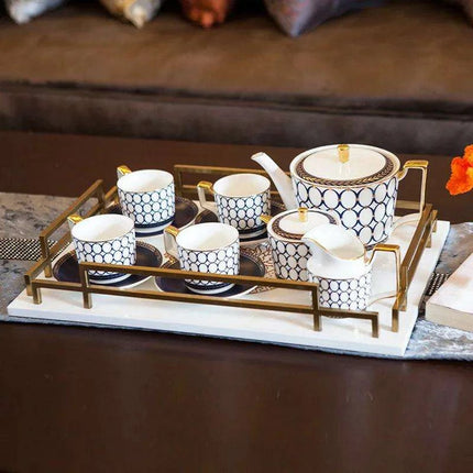 Sophisticated 11-Piece Ceramic Drinkware Collection for Tea and Coffee – Ideal for Celebrations and Special Occasions - Très Elite
