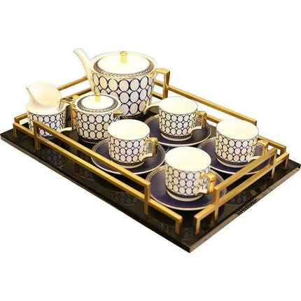 Sophisticated 11-Piece Ceramic Drinkware Collection for Tea and Coffee – Ideal for Celebrations and Special Occasions - Très Elite