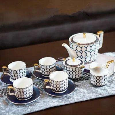 Sophisticated 11-Piece Ceramic Drinkware Collection for Tea and Coffee – Ideal for Celebrations and Special Occasions - Très Elite