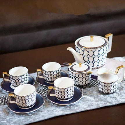 Sophisticated 11-Piece Ceramic Drinkware Collection for Tea and Coffee – Ideal for Celebrations and Special Occasions - Très Elite