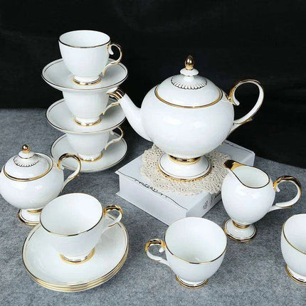 Sophisticated 15-Piece European Bone China Tea and Coffee Service Set - Très Elite