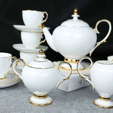 Sophisticated 15-Piece European Bone China Tea and Coffee Service Set - Très Elite