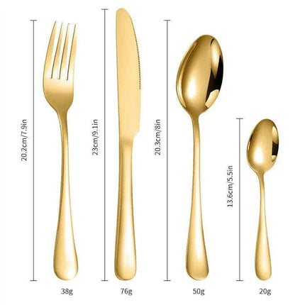 Sophisticated 24-Piece Stainless Steel Dining Collection with Unique Egg-Shaped Cutlery - Très Elite