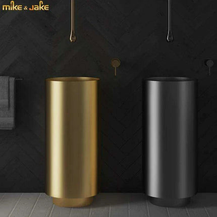 Sophisticated 304 Stainless Steel Round Pedestal Sink - Très Elite