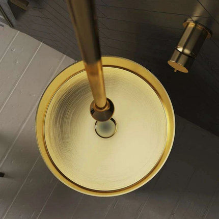 Sophisticated 304 Stainless Steel Round Pedestal Sink - Très Elite