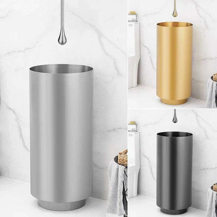 Sophisticated 304 Stainless Steel Round Pedestal Sink - Très Elite