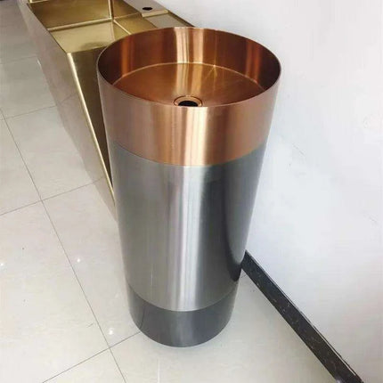 Sophisticated 304 Stainless Steel Round Pedestal Sink- Très Elite- Très Elite