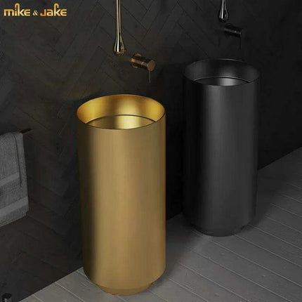 Sophisticated 304 Stainless Steel Round Pedestal Sink - Très Elite