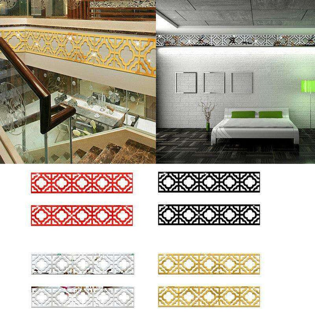 Sophisticated 3D Acrylic Crystal Wall Decals - Luxurious Home Decor in Elegant Gold, Silver, Black, and Red