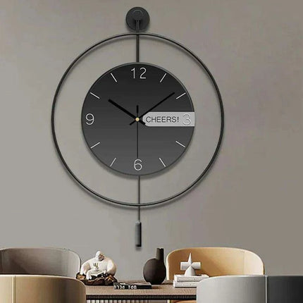 Sophisticated 3D Quartz Pendulum Wall Clock for Modern Living Spaces - Très Elite