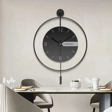Sophisticated 3D Quartz Pendulum Wall Clock for Modern Living Spaces - Très Elite