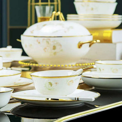 Sophisticated 58-Piece Bone China Dining Collection: A Luxurious Tableware Set for Culinary Aficionados - Très Elite