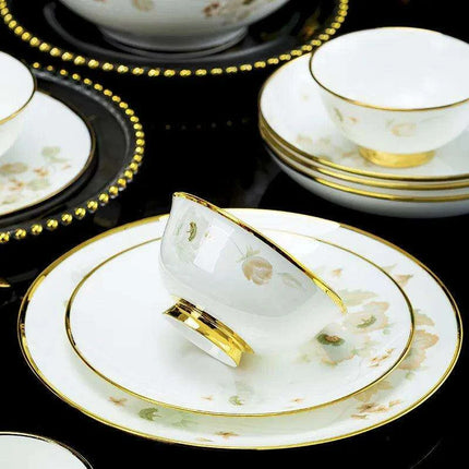 Sophisticated 58-Piece Bone China Dining Collection: A Luxurious Tableware Set for Culinary Aficionados - Très Elite