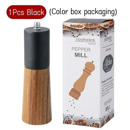 Sophisticated 6-Inch Wooden Salt and Pepper Grinder with Adjustable Grinding Mechanism - Très Elite