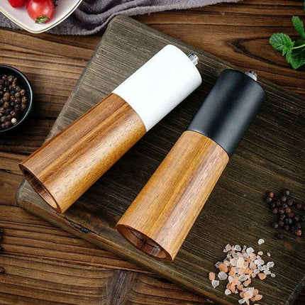 Sophisticated 6-Inch Wooden Salt and Pepper Grinder with Adjustable Grinding Mechanism - Très Elite