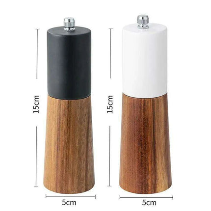 Sophisticated 6-Inch Wooden Salt and Pepper Grinder with Adjustable Grinding Mechanism - Très Elite