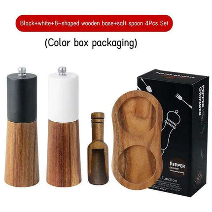 Sophisticated 6-Inch Wooden Salt and Pepper Grinder with Adjustable Grinding Mechanism - Très Elite