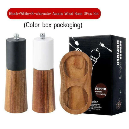 Sophisticated 6-Inch Wooden Salt and Pepper Grinder with Adjustable Grinding Mechanism - Très Elite