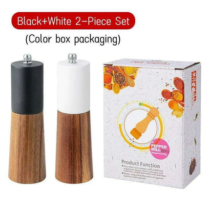 Sophisticated 6-Inch Wooden Salt and Pepper Grinder with Adjustable Grinding Mechanism - Très Elite