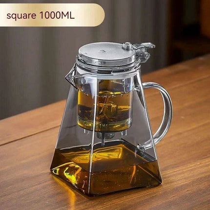 Sophisticated 750ml Glass Teapot Set with Effortless Pouring and Detachable Filter - Includes Matching Cups - Très Elite