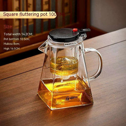 Sophisticated 750ml Glass Teapot Set with Effortless Pouring and Detachable Filter - Includes Matching Cups - Très Elite
