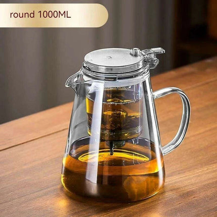 Sophisticated 750ml Glass Teapot Set with Effortless Pouring and Detachable Filter - Includes Matching Cups - Très Elite