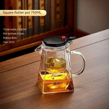 Sophisticated 750ml Glass Teapot Set with Effortless Pouring and Detachable Filter - Includes Matching Cups - Très Elite
