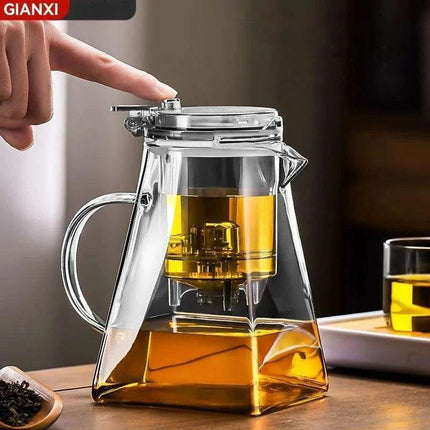 Sophisticated 750ml Glass Teapot Set with Effortless Pouring and Detachable Filter - Includes Matching Cups - Très Elite