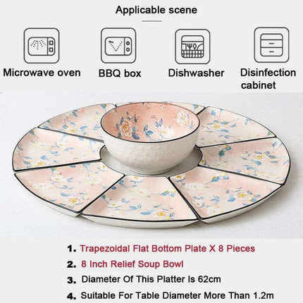 Sophisticated 9-Piece Porcelain Dining Set with 8 Versatile Soup Bowls (CZY-BS1030)..