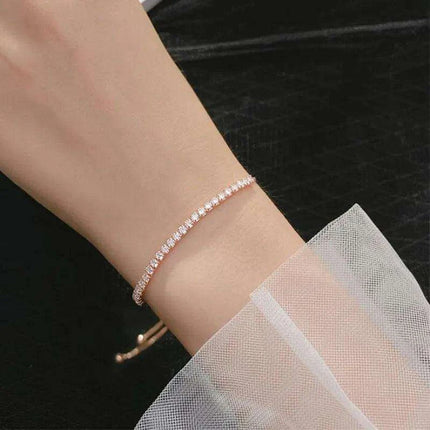 Sophisticated 925 Silver Choker Necklace with Sparkling CZ Accents for Women - Très Elite