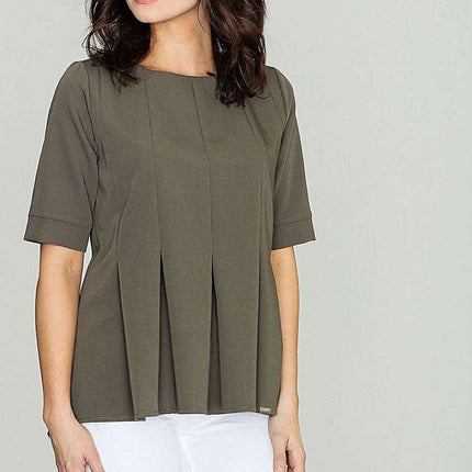 Sophisticated A-Line Draped Top - Très Elite