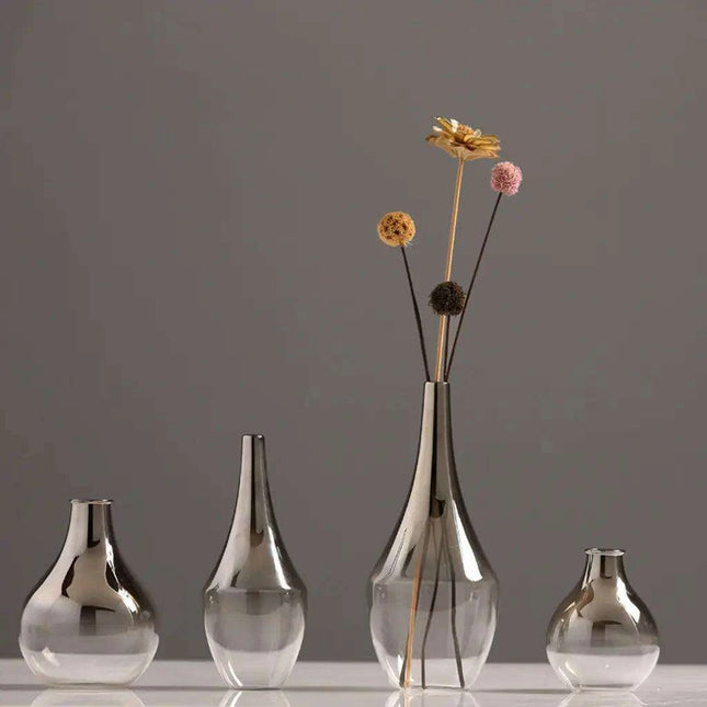 Sophisticated Ash Ombre Glass Vase - Chic Decorative Accent for Any Space