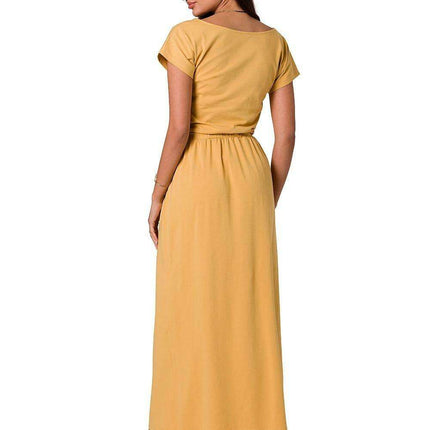 Sophisticated Asymmetric Neckline Cotton Maxi Dress - Très Elite