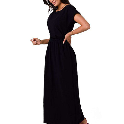 Sophisticated Asymmetric Neckline Cotton Maxi Dress - Très Elite