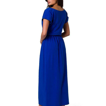 Sophisticated Asymmetric Neckline Cotton Maxi Dress - Très Elite