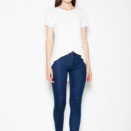 Sophisticated Asymmetrical Blouse with Overlapping Design for Effortless Style - Très Elite