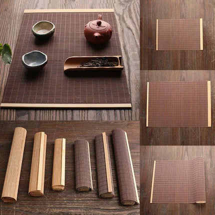 Sophisticated Bamboo Table Runner and Coaster Duo for Dining and Tea Events - Très Elite