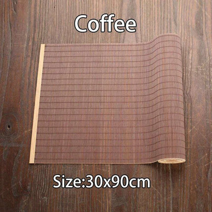 Sophisticated Bamboo Table Runner and Coaster Duo for Dining and Tea Events - Très Elite