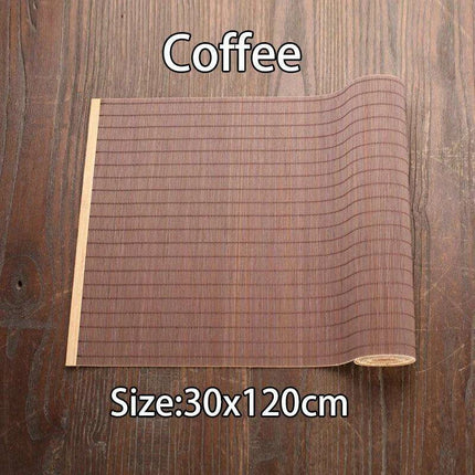 Sophisticated Bamboo Table Runner and Coaster Duo for Dining and Tea Events - Très Elite