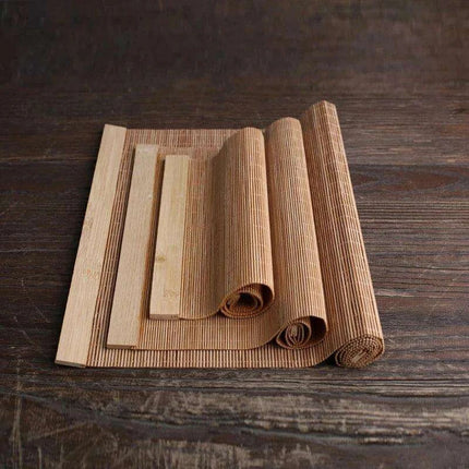 Sophisticated Bamboo Table Runner and Coaster Duo for Dining and Tea Events - Très Elite