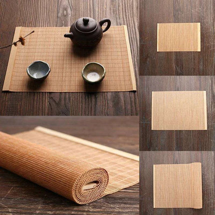 Sophisticated Bamboo Table Runner and Coaster Duo for Dining and Tea Events - Très Elite