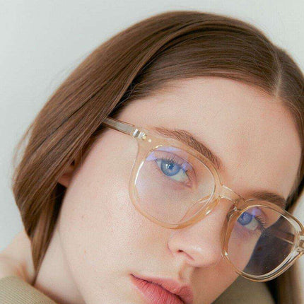 Sophisticated Beige Eyeglass Frames - Premium Optical Frames for a Chic Look - Très Elite