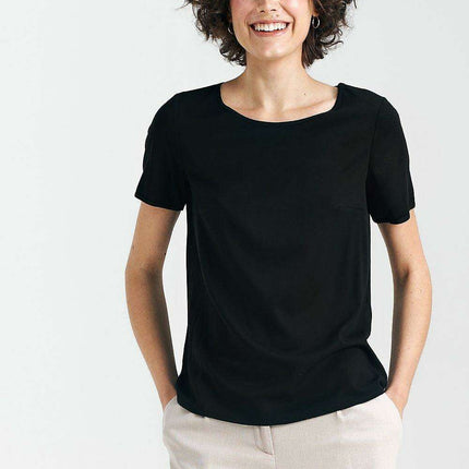 Sophisticated Black Boat Neck Top For Modern Wardrobe