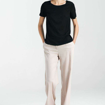 Sophisticated Black Boat Neck Top For Modern Wardrobe - Très Elite