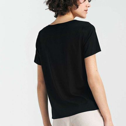 Sophisticated Black Boat Neck Top For Modern Wardrobe - Très Elite