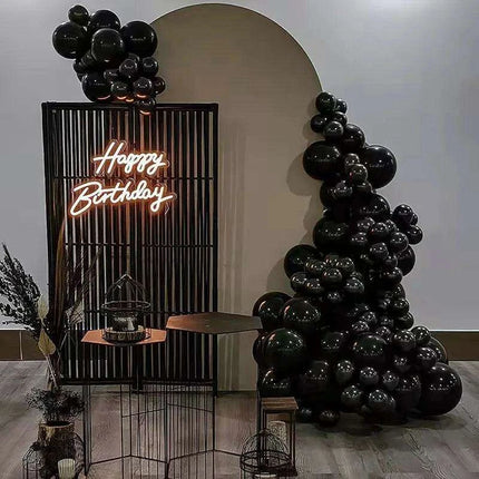 Sophisticated Black Latex Balloon Arch Kit for Effortless Event Elegance - Très Elite