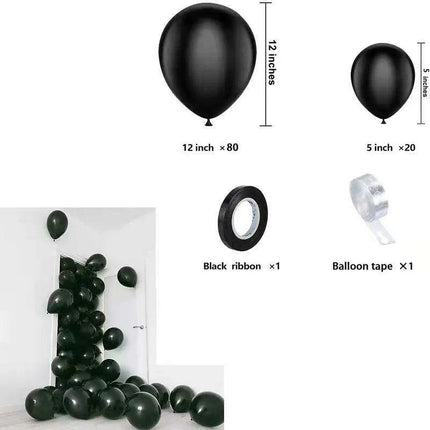 Sophisticated Black Latex Balloon Arch Kit for Effortless Event Elegance - Très Elite