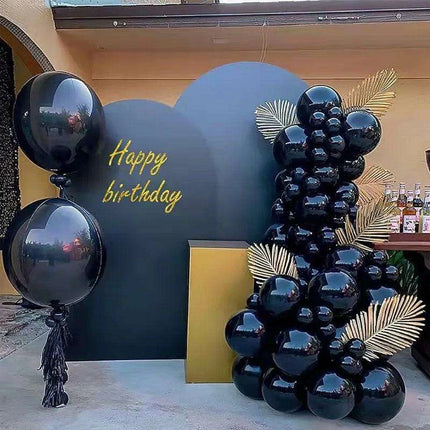 Sophisticated Black Latex Balloon Arch Kit for Effortless Event Elegance - Très Elite