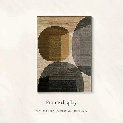 Sophisticated Brown Geometric Canvas Artwork - Contemporary Abstract Decor for Home and Office - Très Elite